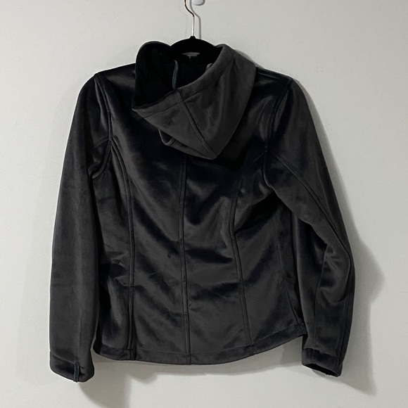 Columbia Dark Grey Velour Zip Up Hoodie SMALL - Picture 2 of 5